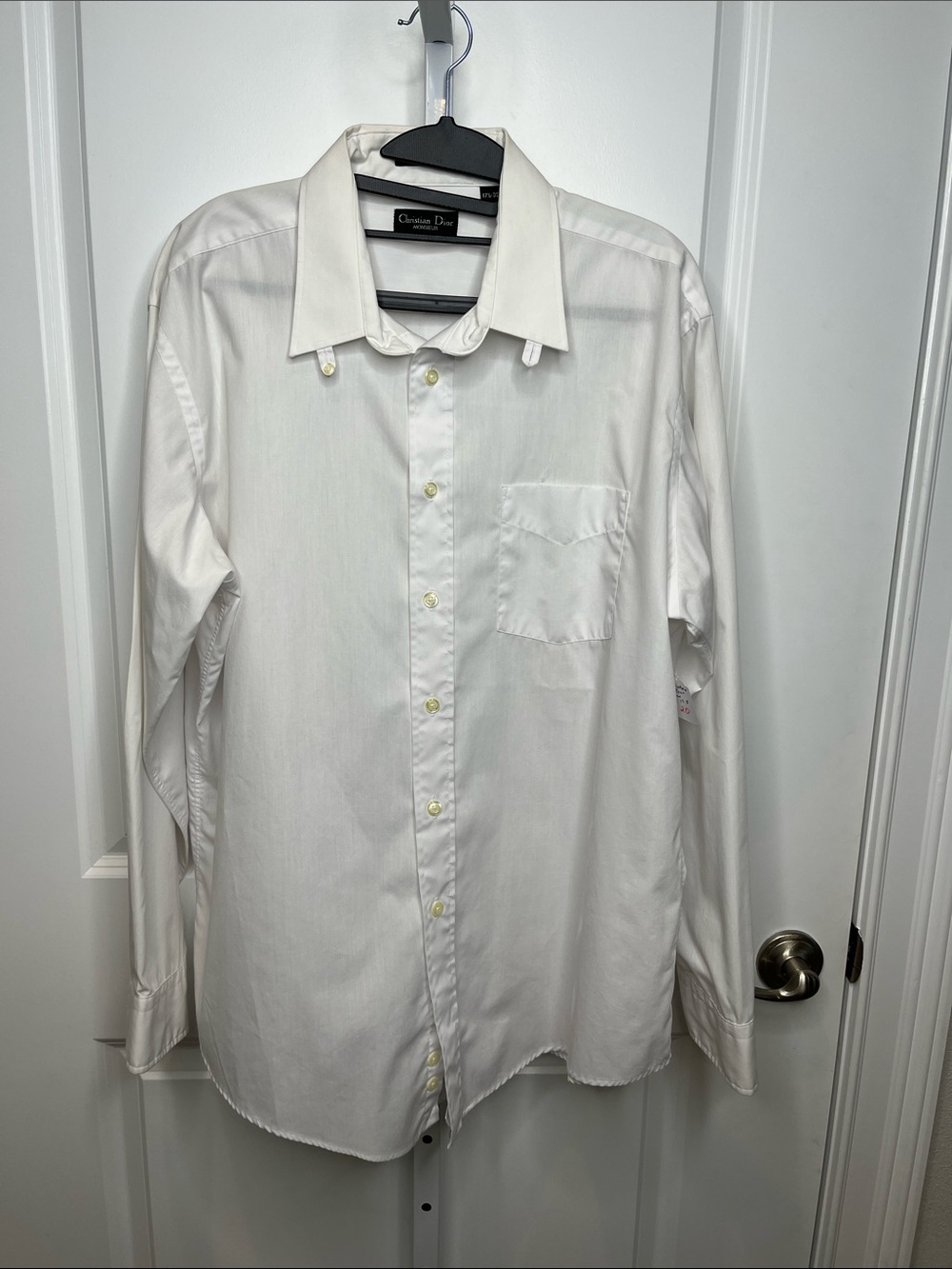 Dior Men’s Off-White Button-Up Dress Shirt 17.5 35